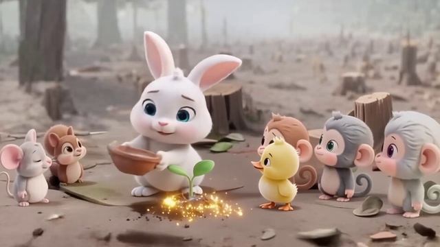 Мультик для детишек, про дружных зверей, которые спасают свой лес