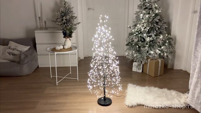 Декоративная светящаяся ёлка СОЗВЕЗДИЕ ВОЛШЕБСТВА, металл, чёрная, AX5390040