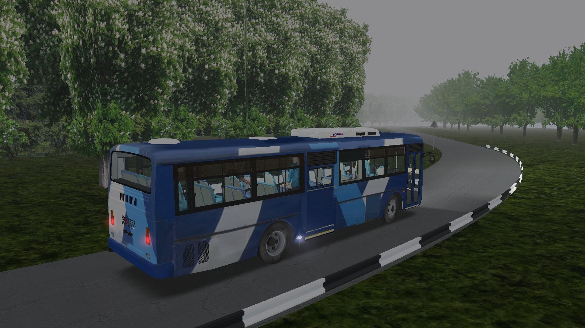 Поездка на Hyundai Super Aero City 540 по маршруту №3 по карте Луговое