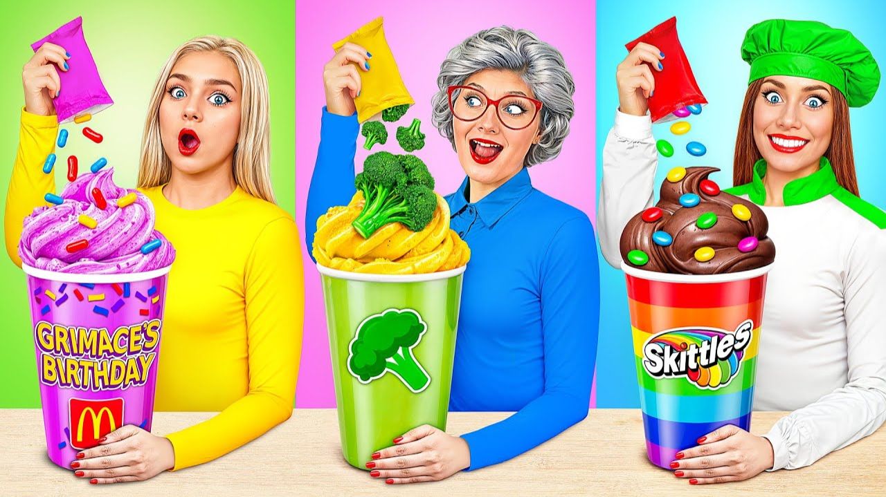 Кулинарный Челлендж# Я против Бабушки # Готовим Гримас Шейк с Jelly DO Challenge