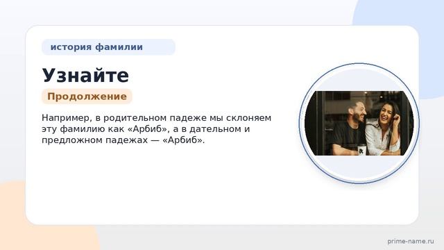 Узнайте про историю и значение фамилии Арбиб: склонение и происхождение в одной статье