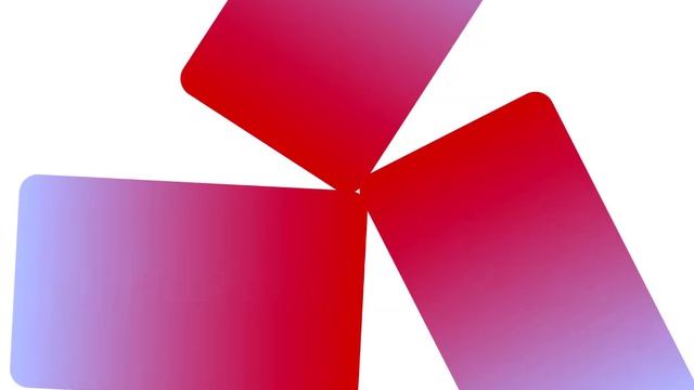 Вращение трёх красно-синих лопастей