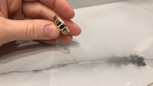 Кольцо золото 585 проба клеймо кианиты дорожка