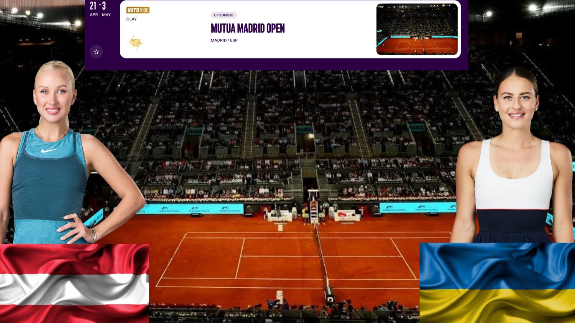 ⏰23:00 (LL) 🇦🇹Анастасия Потапова - (26) 🇺🇦Марта Костюк