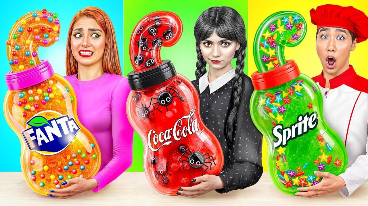 Кулинарный Челлендж Уэнсдей Против Бабушки  Забавные Кухонные Лайфхаки от Jelly DO Challenge