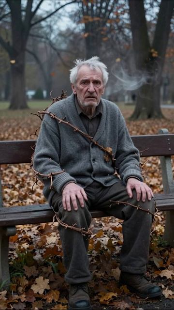 Одиночество и страдания: старик в парке #одиночество #парк #страдания