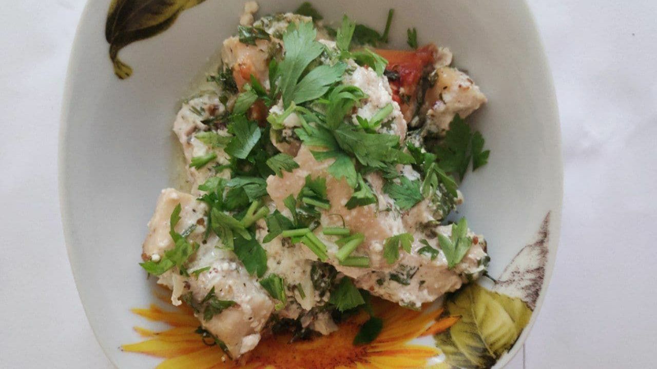 Чкмерули из курицы в сливочно-чесночном соусе