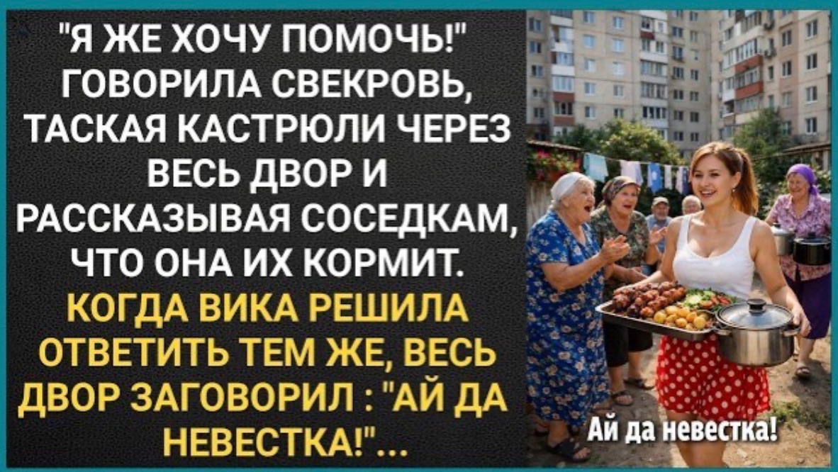 Свекровь таскала кастрюли через весь двор и рассказывала соседкам, что она кормит сына и невестку!