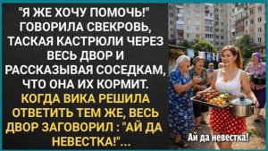 Свекровь таскала кастрюли через весь двор и рассказывала соседкам, что она кормит сына и невестку!
