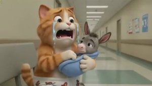 Мультфильм: Кот похищает подружку Ослика на велосипеде  Смешной мультфильм  Мама мультяшек