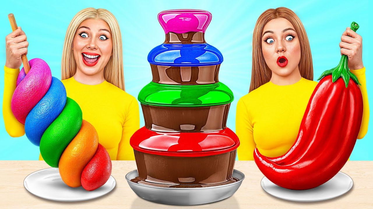Шоколадный Фонтан Челлендж # Эпичная Битва с Едой C Jelly DO Challenge