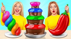 Шоколадный Фонтан Челлендж # Эпичная Битва с Едой c Jelly DO Challenge