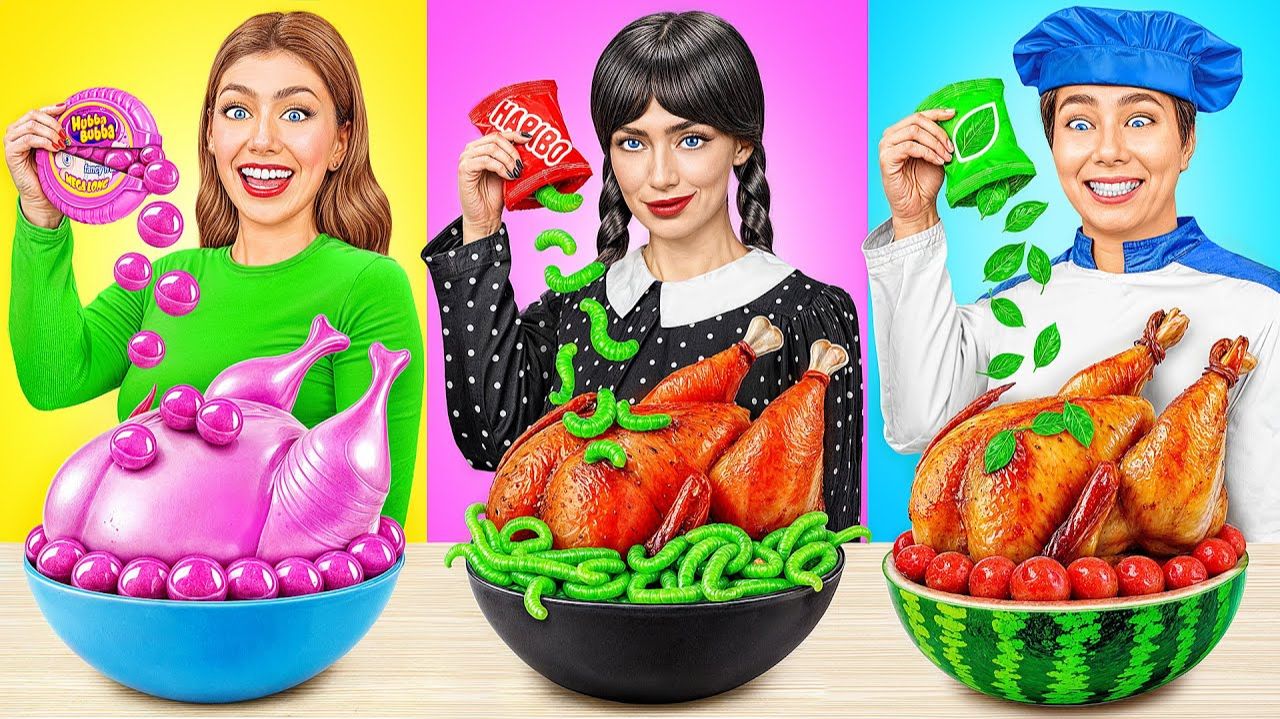 Кулинарный Челлендж Уэнсдей Против Бабушки  Кто Победит в Битве на Кухне от Jelly DO Challenge