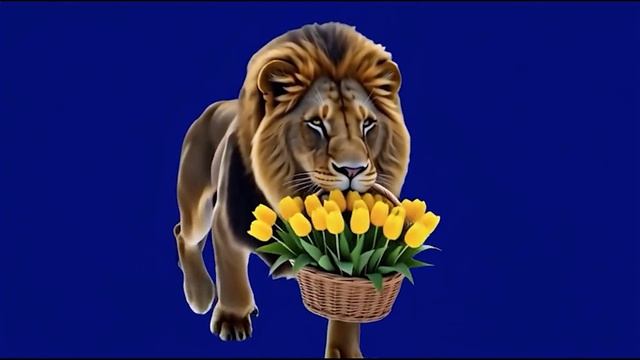 Лев с корзиной цветов_encoded