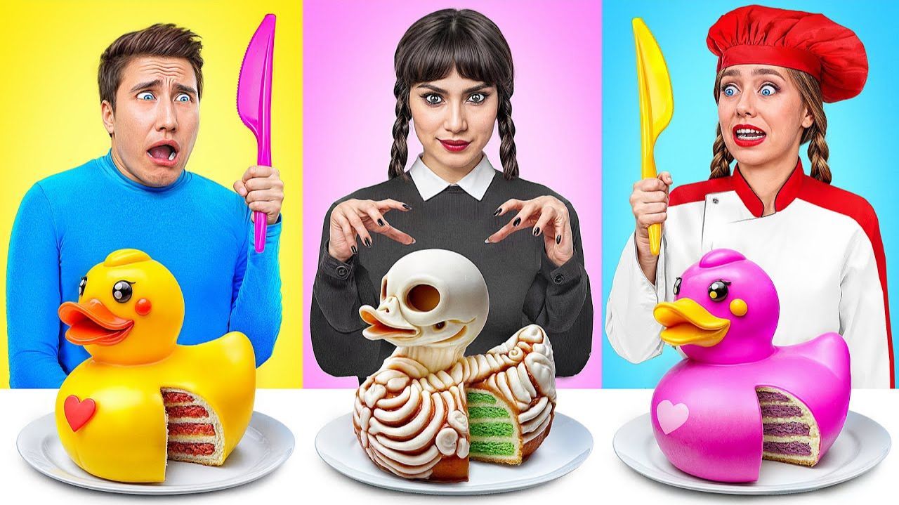 Кулинарный Челлендж# Уэнсдей Против Бабушки # Смешные Кулинарные Войны от Jelly DO Challenge