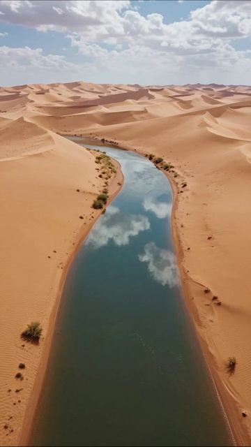 Таинственная река среди песков природа пейзаж пустыня