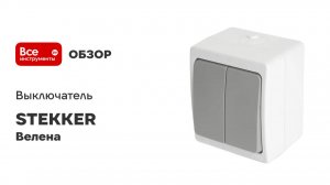 Выключатель 2-клавишный STEKKER серия Велена