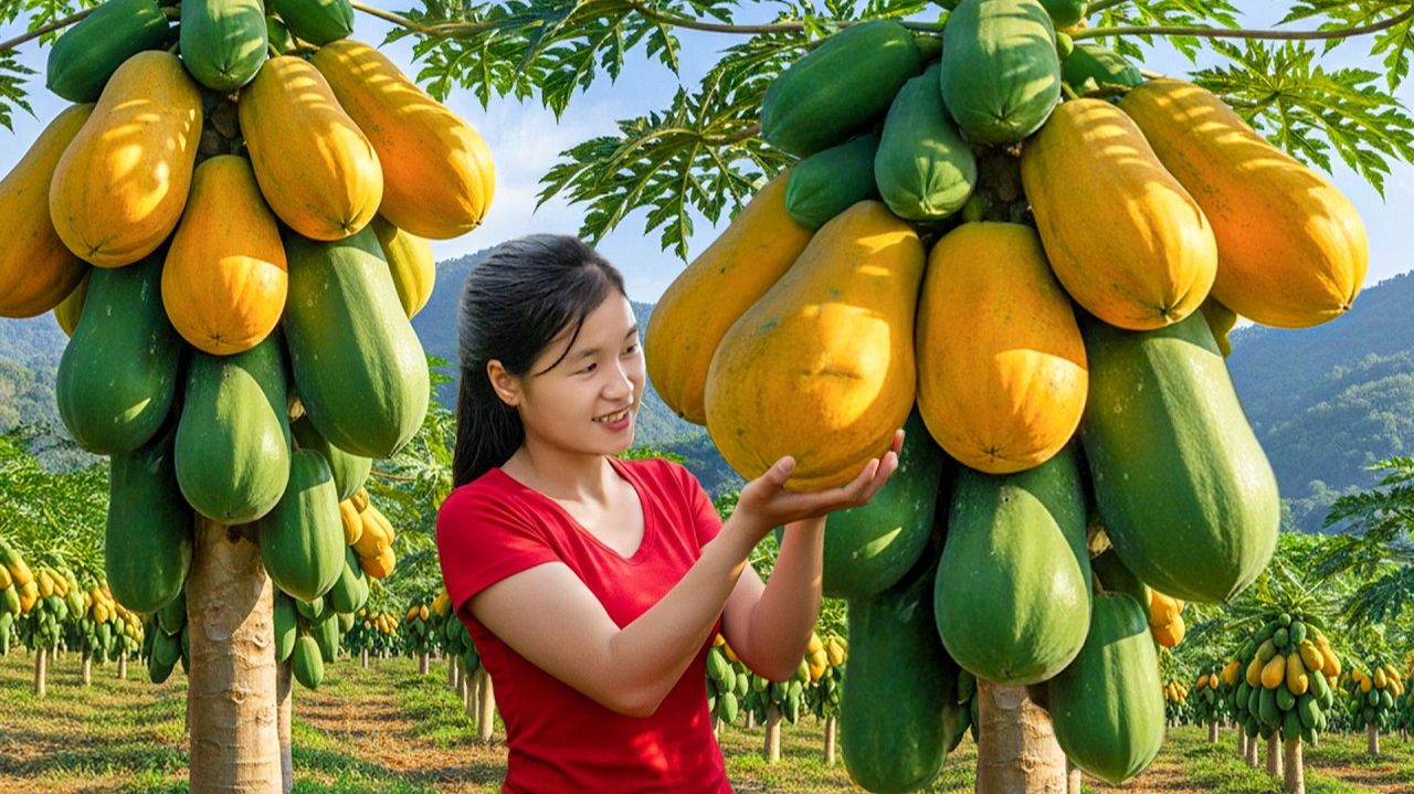 День сбора урожая: более 1000 кг гигантской папайи на продажу — Elli Life.