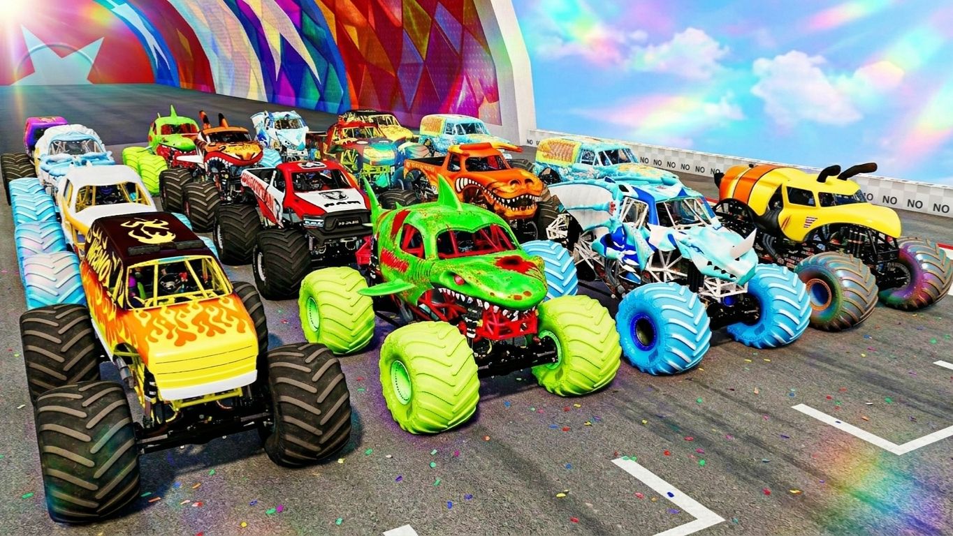 МУЛЬТИКИ ПРО МАШИНКИ 4К Эпические прыжки и столкновения на скоростном монстр-траке Beamng Drive #157