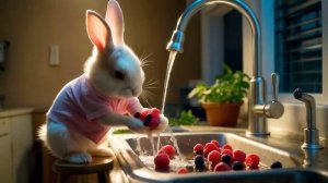 Мультик для детей, маленький кролик помогает родителям