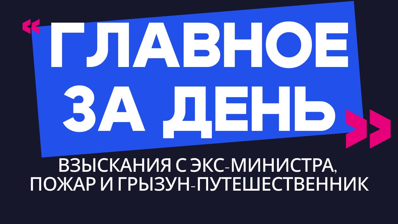 Главное за день: взыскания с экс-министра, пожар и грызун-путешественник