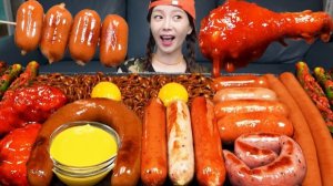 АСМР ЕДА КОРЕЯ | МУКБАНГ | БАСТУРМА ИЗ КУРИЦЫ | КУРИННАЯ ГОЛЕНЬ | СОСИСКИ
