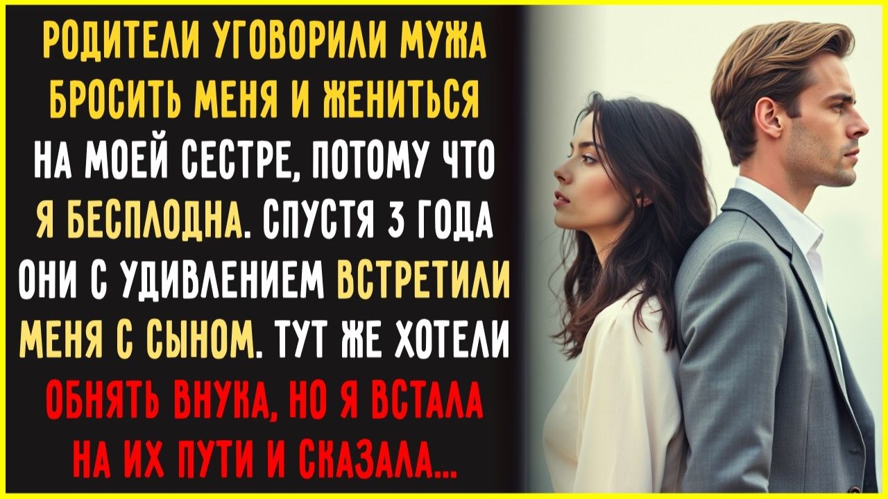 Родители ЗАСТАВИЛИ мужа БРОСИТЬ меня ради сестры, ведь я бесплодна. Через 3 года они удивились
