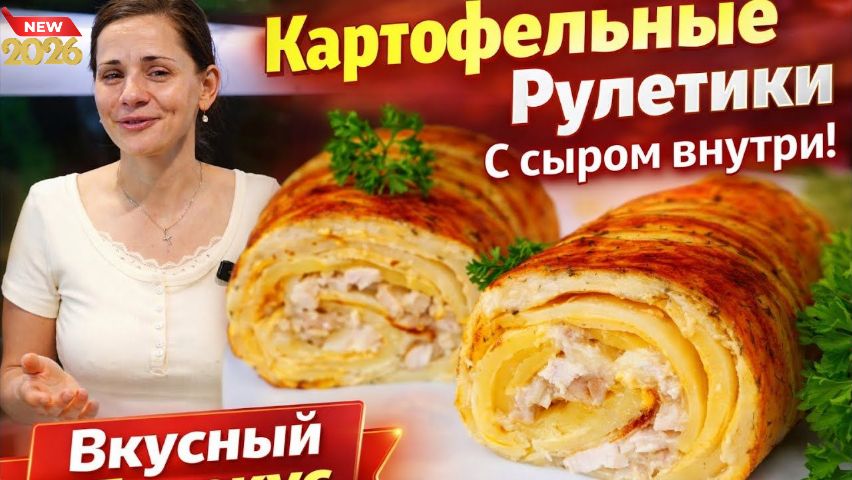 Картофельные Рулетики С сыром внутри! Вкусный Перекус!