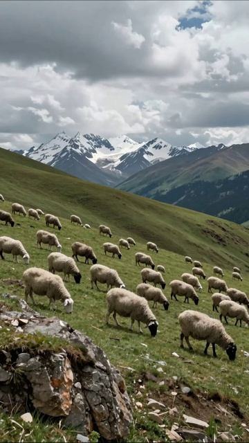 Живописные горы и овцы: красота природы горы овцы природа