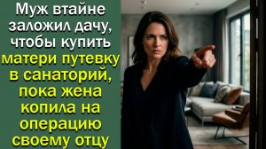 Муж втайне заложил дачу, чтобы купить матери путевку в санаторий, пока жена копила на операцию отцу