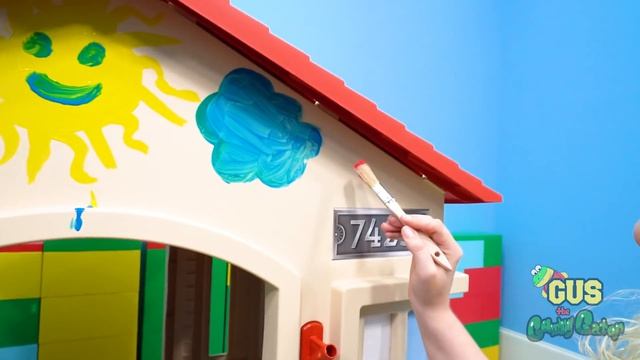 Gus The Gummy Gator Educational Video Learn Colors  Pretend Play Painting With Playhouse