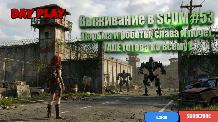 Выживание в SCUM #53 Тюрьма и роботы, слава и почет, JADE готова ко всему !