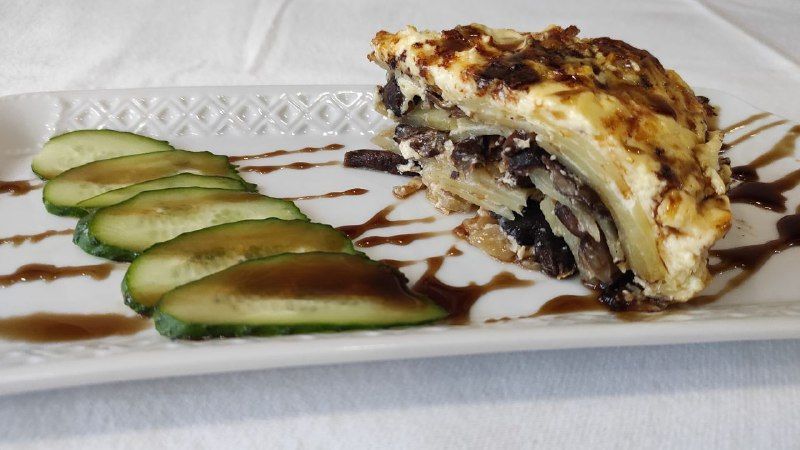 Аппетитный гратен с грибами