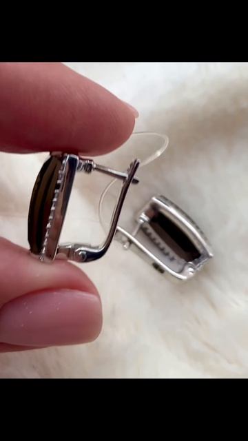 Серьги с раухтопазами серебро 925 пробы #раухтопаз #серебро925