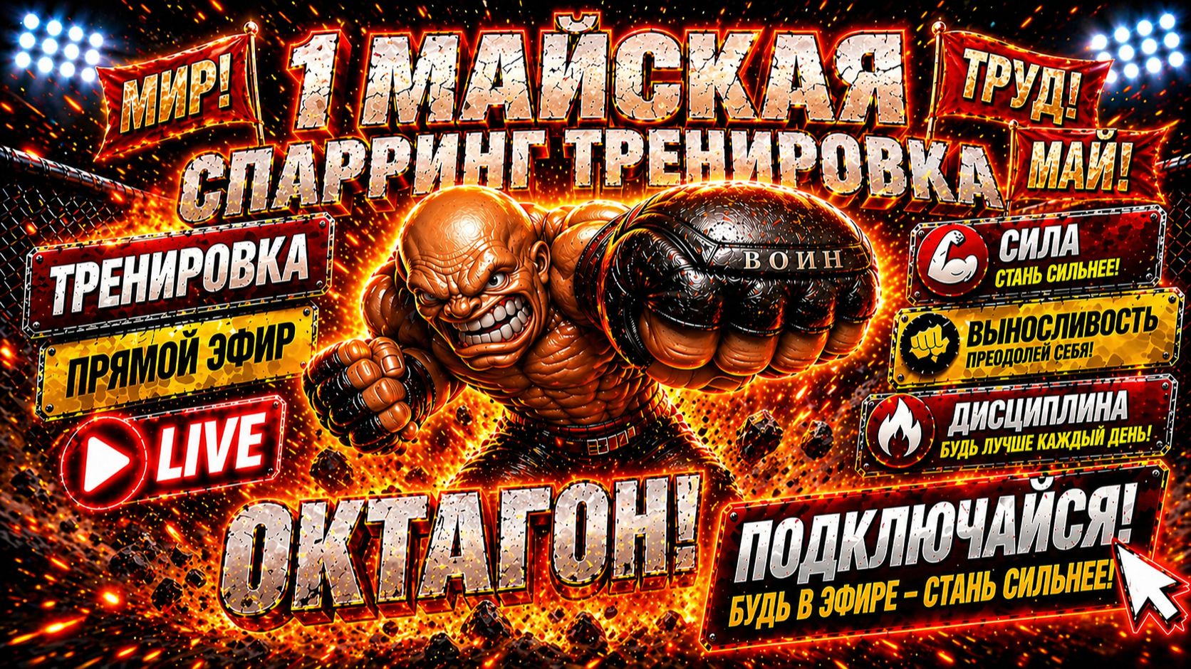 Октагон Live🔴Спортивный Клуб ВОИН Лакинск в прямом эфире! Рукопашный бой