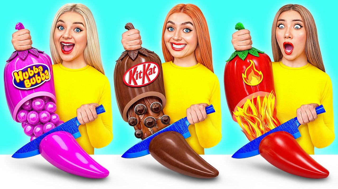 Мармеладная еда Vs Настоящая еда Vs Шоколадная еда Челлендж от Jelly DO Challenge