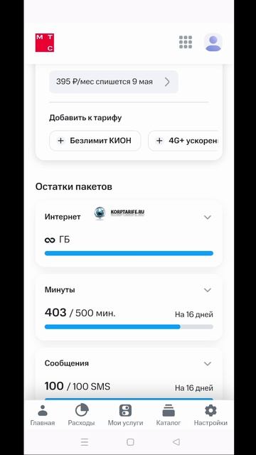 Секретный тариф МТС 395.vs