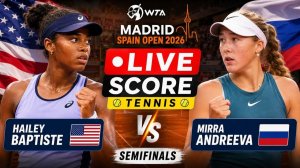 Баптист Х — Андреева М Теннис. WTA. Мадрид. Грунт Прямая трансляция