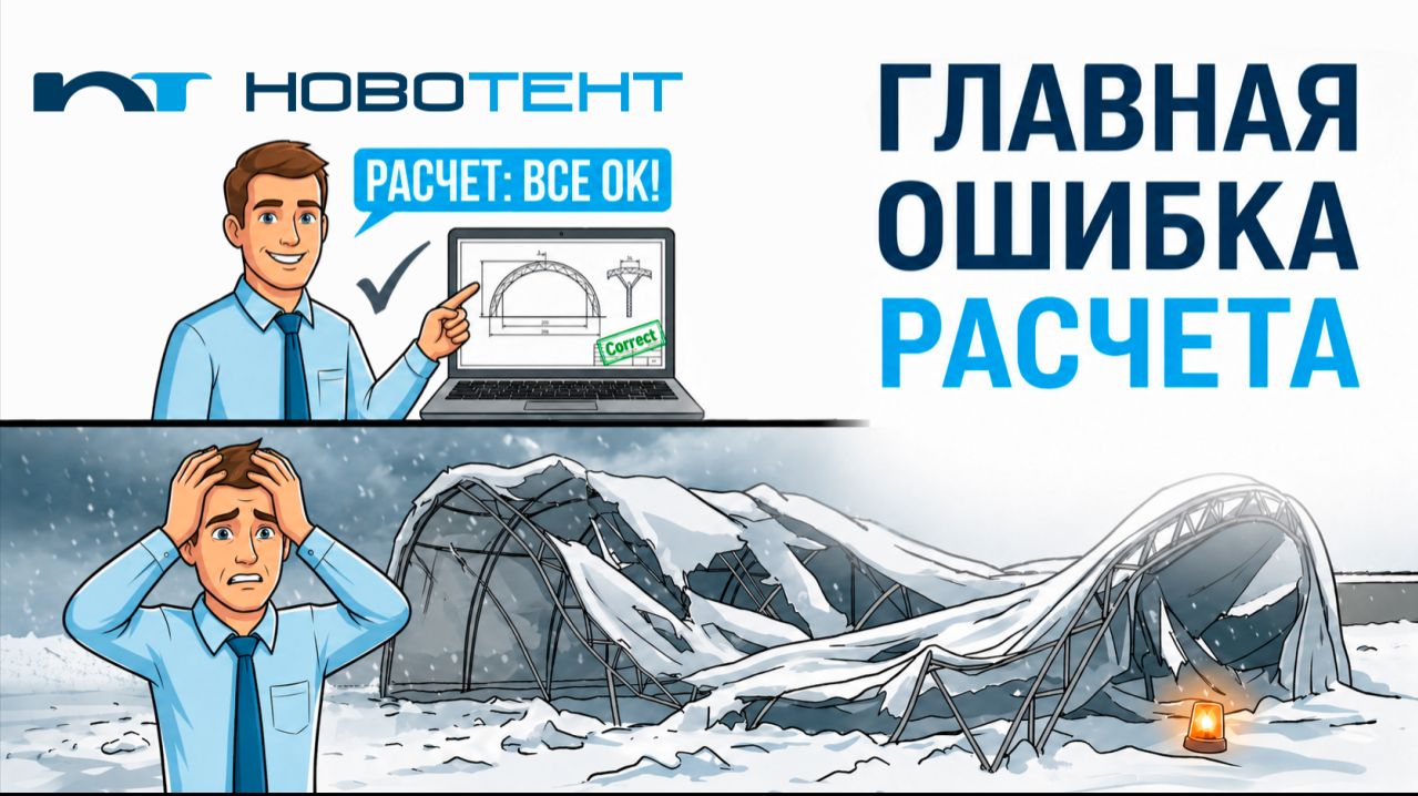 Снеговая нагрузка на ангар: прогиб, линза и перераспределение снега | Часть 3