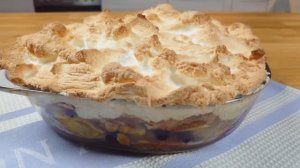 Яблочный пирог из подсушенных кусочков булки с запечённой белковой шапкой ❤️🍏