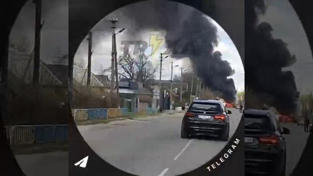 Прилеты в Днепропетровске.  После ударов наблюдается пожары.