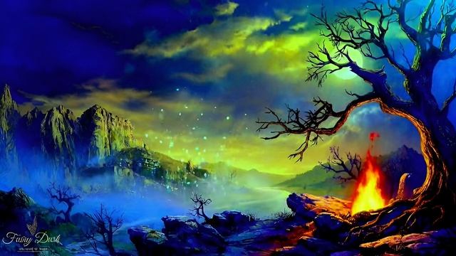 Красивый вид, долина, костёр