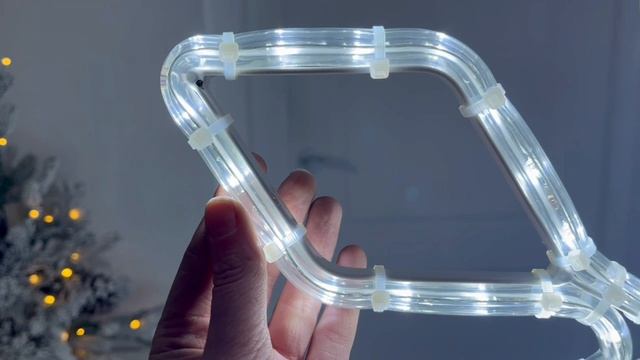 Светодиодная СНЕЖИНКА КЛАССИЧЕСКАЯ, 80 см, дюралайт, холодные белые LED-огни, уличная, LC-13090