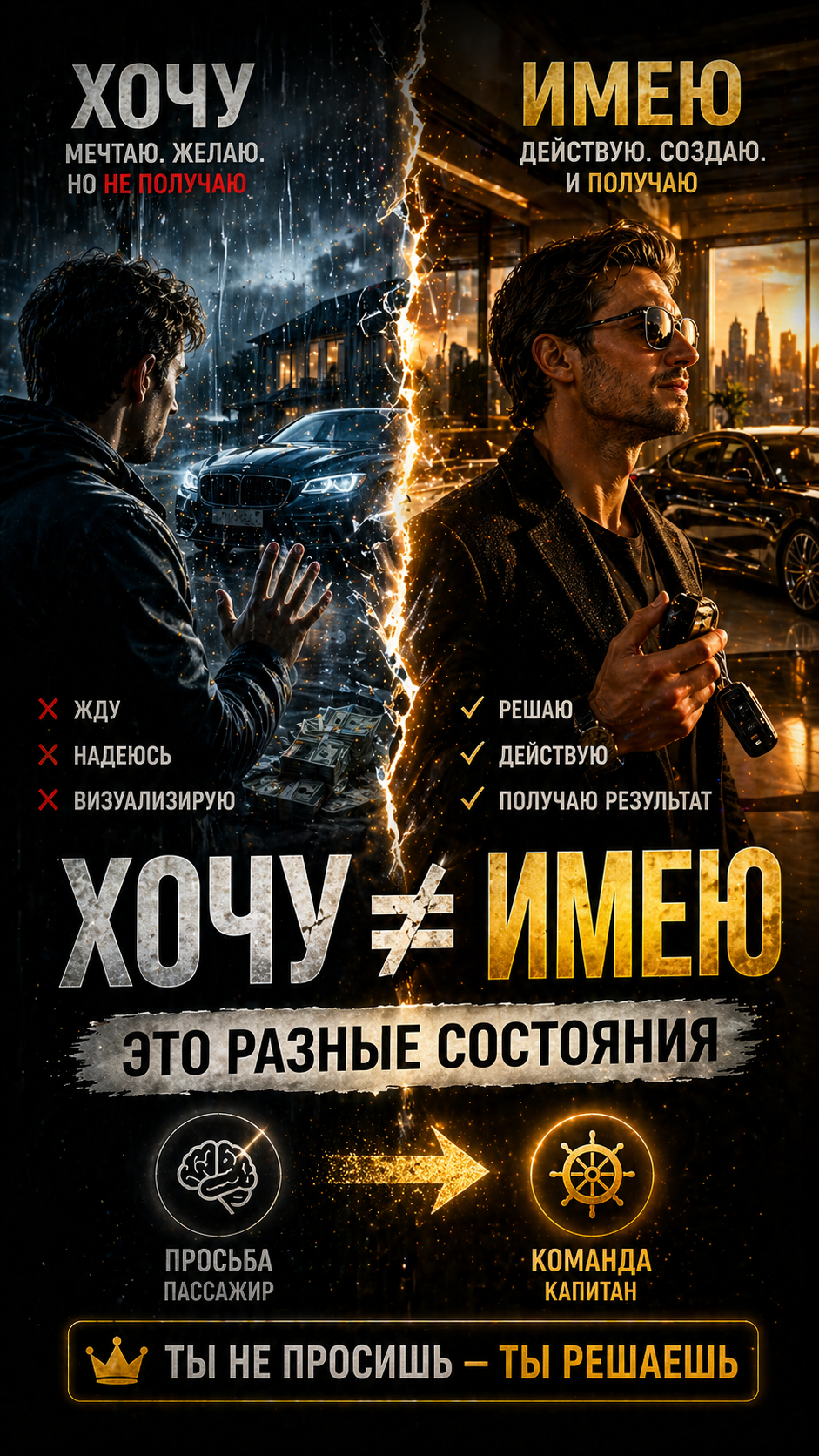 Есть два состояния: хотеть — и иметь. Это абсолютно разные вещи 🎯