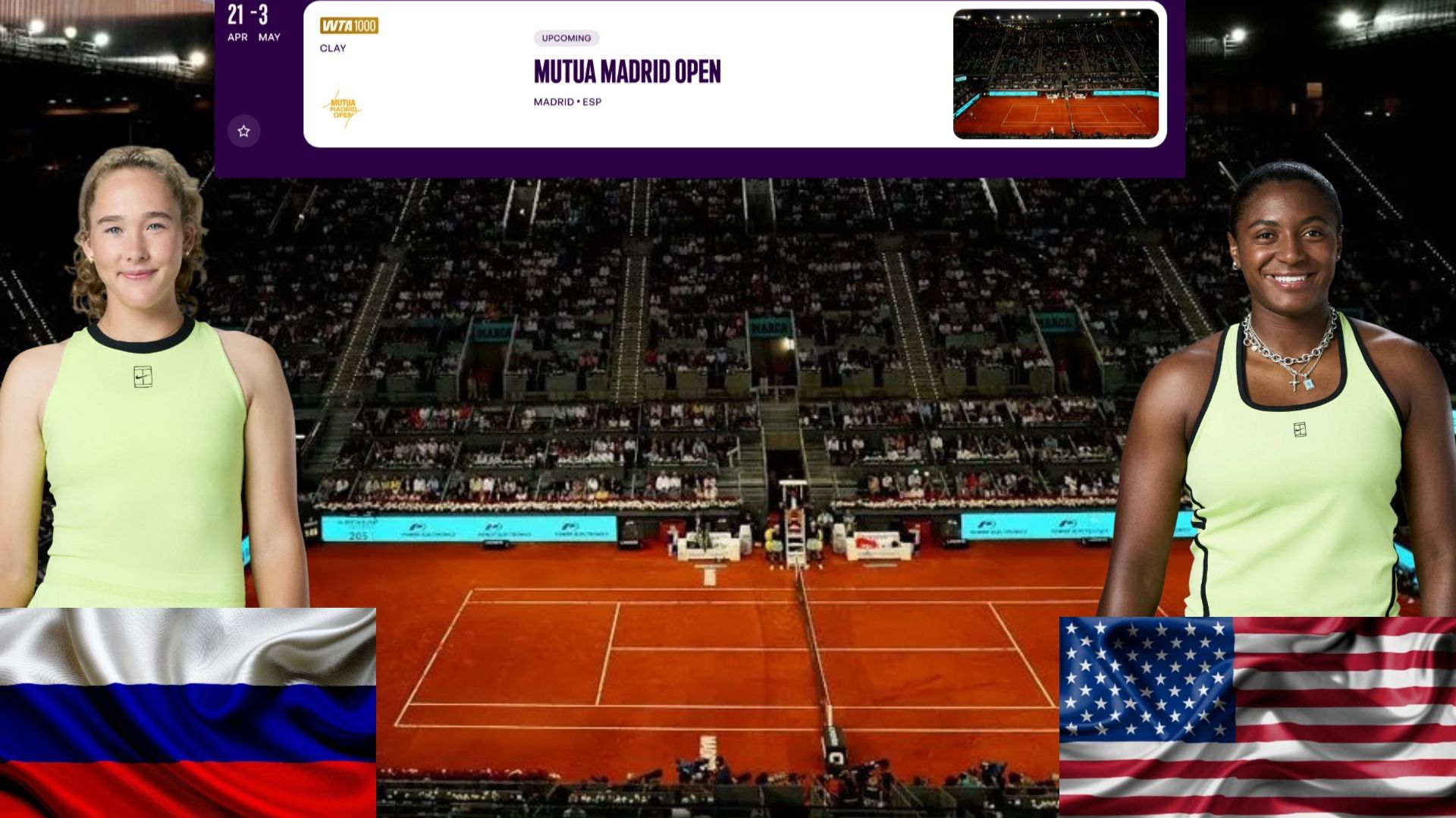 ⏰17:00 (9) 🇷🇺Мирра Андреева - (30) 🇺🇸Хэйли Баптист