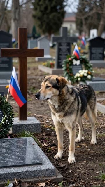 Печаль и одиночество: Грусть на кладбище #собака #траур