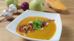 Тыквенный суп-пюре с яблоками и беконом - австралийская нежность в каждой ложке 🎃🥓