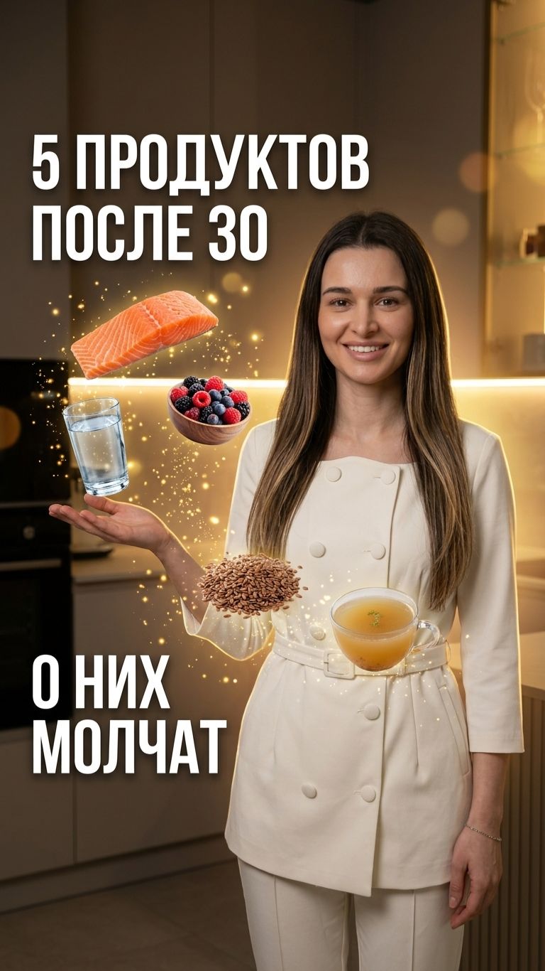 🩺 Питание после 30 для женщин: 5 продуктов от гинеколога — слизистая, коллаген, увлажнённость
