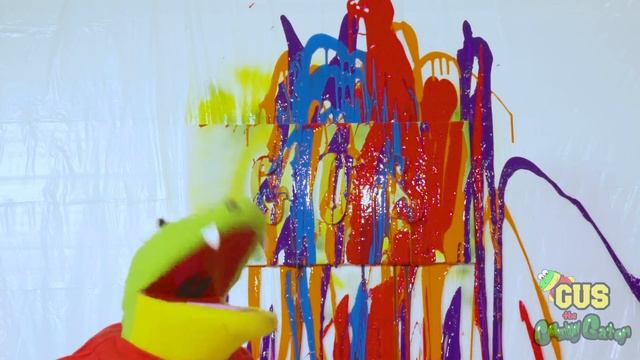 Learn Colors With Paint ! Gus The Gummy Gator And Rainbow Rae