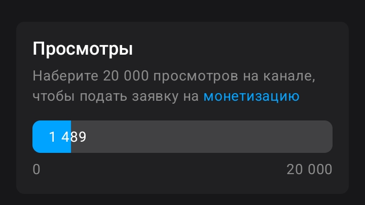 До моеетезации осталось 18511 просмотров